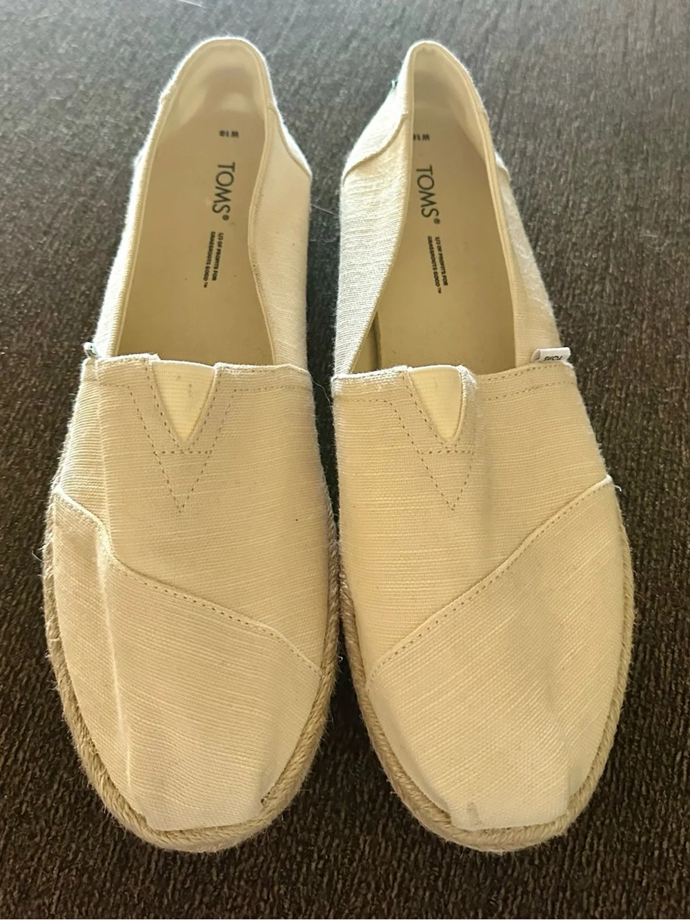 TOMS Women's Slip-On Espadrilles in Cream Canvas